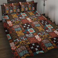 Vintage Hawaiian Quilting Patterns Quilt Bed Set Brown Style Tribal Fabric Patchwork - Polynesian Pride