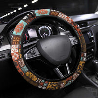Vintage Hawaiian Quilting Patterns Steering Wheel Cover Brown Style Tribal Fabric Patchwork - Polynesian Pride