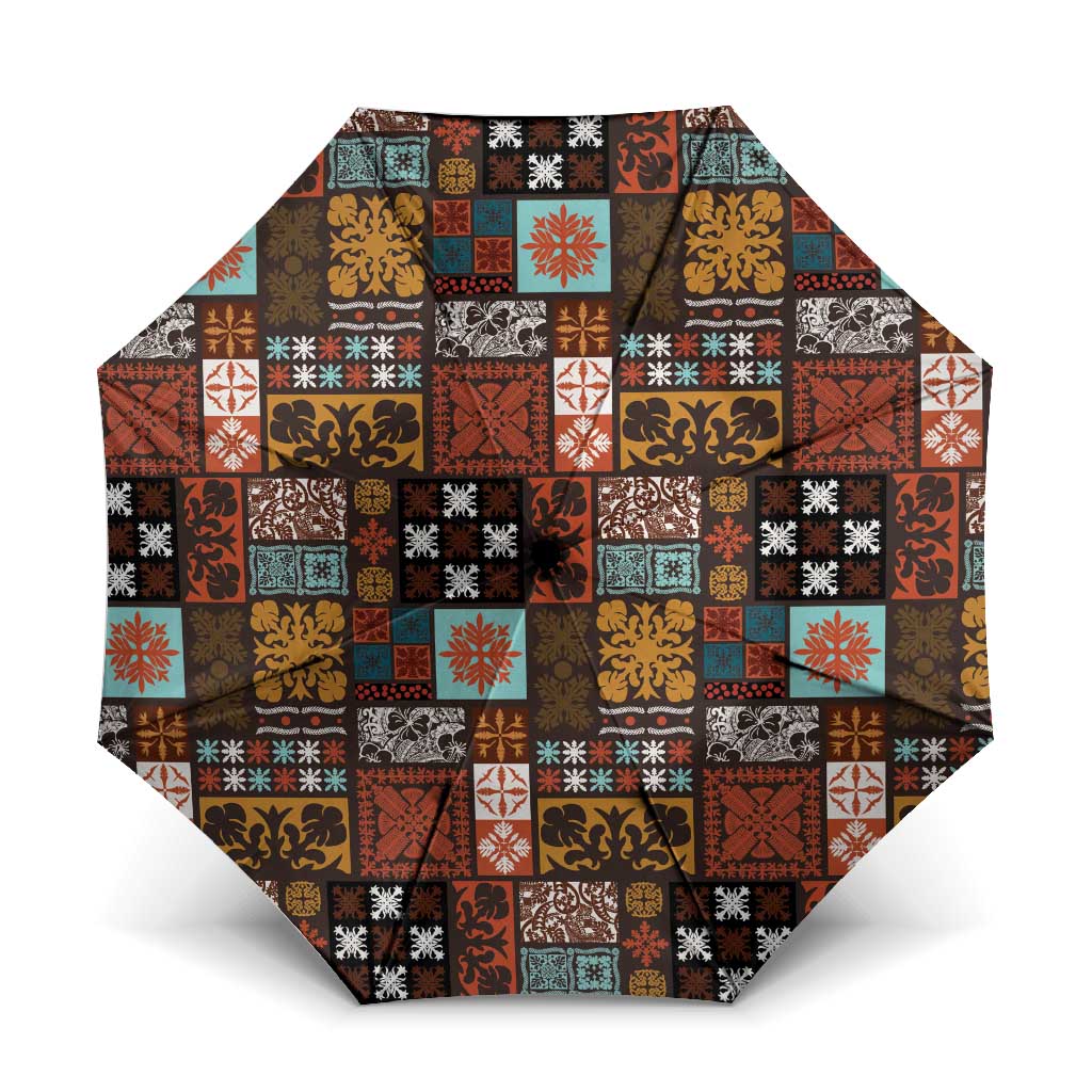 Vintage Hawaiian Quilting Patterns Umbrella Brown Style Tribal Fabric Patchwork - Polynesian Pride