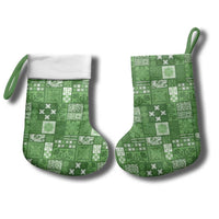 Vintage Hawaiian Quilting Patterns Christmas Stocking Green Style Tribal Fabric Patchwork - Polynesian Pride