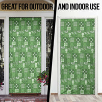 Vintage Hawaiian Quilting Patterns Door Cover Green Style Tribal Fabric Patchwork - Polynesian Pride