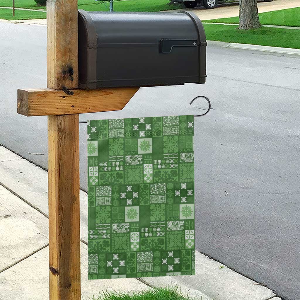 Vintage Hawaiian Quilting Patterns Garden Flag Green Style Tribal Fabric Patchwork - Polynesian Pride