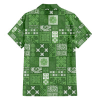 Vintage Hawaiian Quilting Patterns Hawaiian Shirt Green Style Tribal Fabric Patchwork - Polynesian Pride