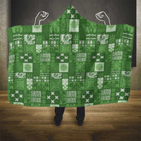 Vintage Hawaiian Quilting Patterns Hooded Blanket Green Style Tribal Fabric Patchwork - Polynesian Pride
