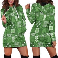 Vintage Hawaiian Quilting Patterns Hoodie Dress Green Style Tribal Fabric Patchwork LT9 - Polynesian Pride