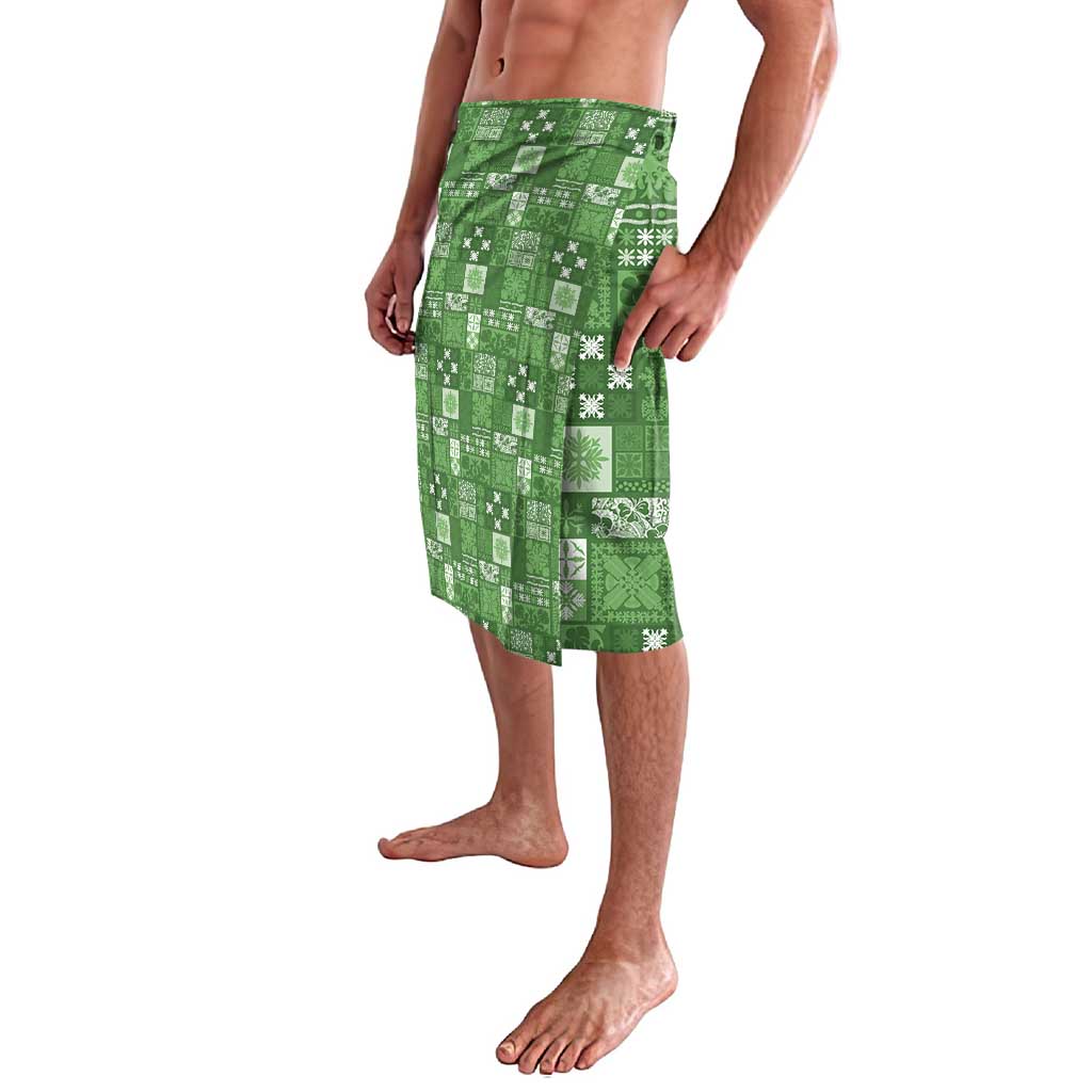 Vintage Hawaiian Quilting Patterns Lavalava Green Style Tribal Fabric Patchwork - Polynesian Pride