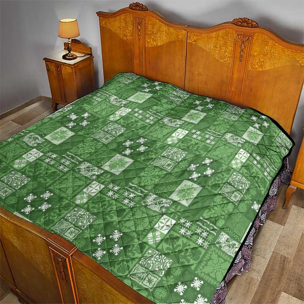Vintage Hawaiian Quilting Patterns Quilt Green Style Tribal Fabric Patchwork - Polynesian Pride