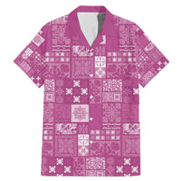 Vintage Hawaiian Quilting Patterns Family Matching Mermaid Dress and Hawaiian Shirt Pink Style Tribal Fabric Patchwork - Polynesian Pride