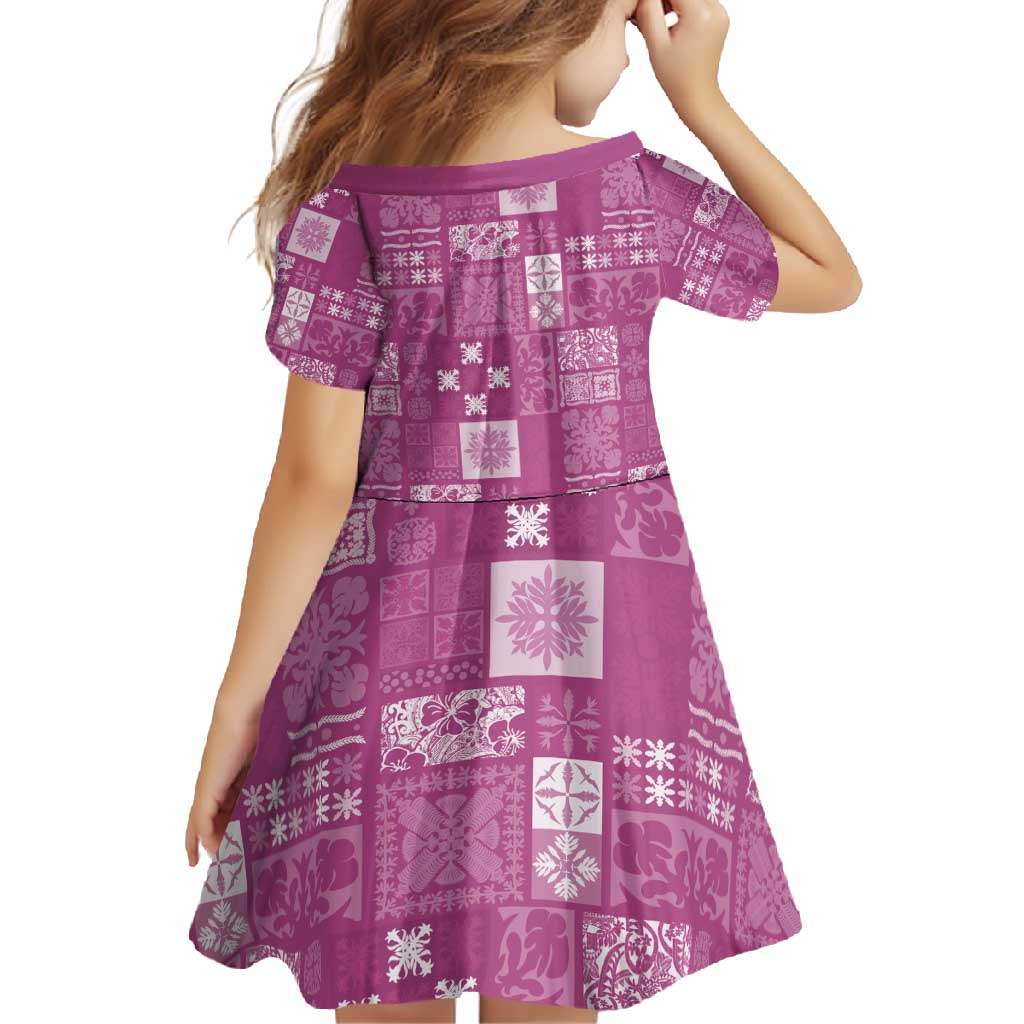 Vintage Hawaiian Quilting Patterns Family Matching Tank Maxi Dress and Hawaiian Shirt Pink Style Tribal Fabric Patchwork - Polynesian Pride