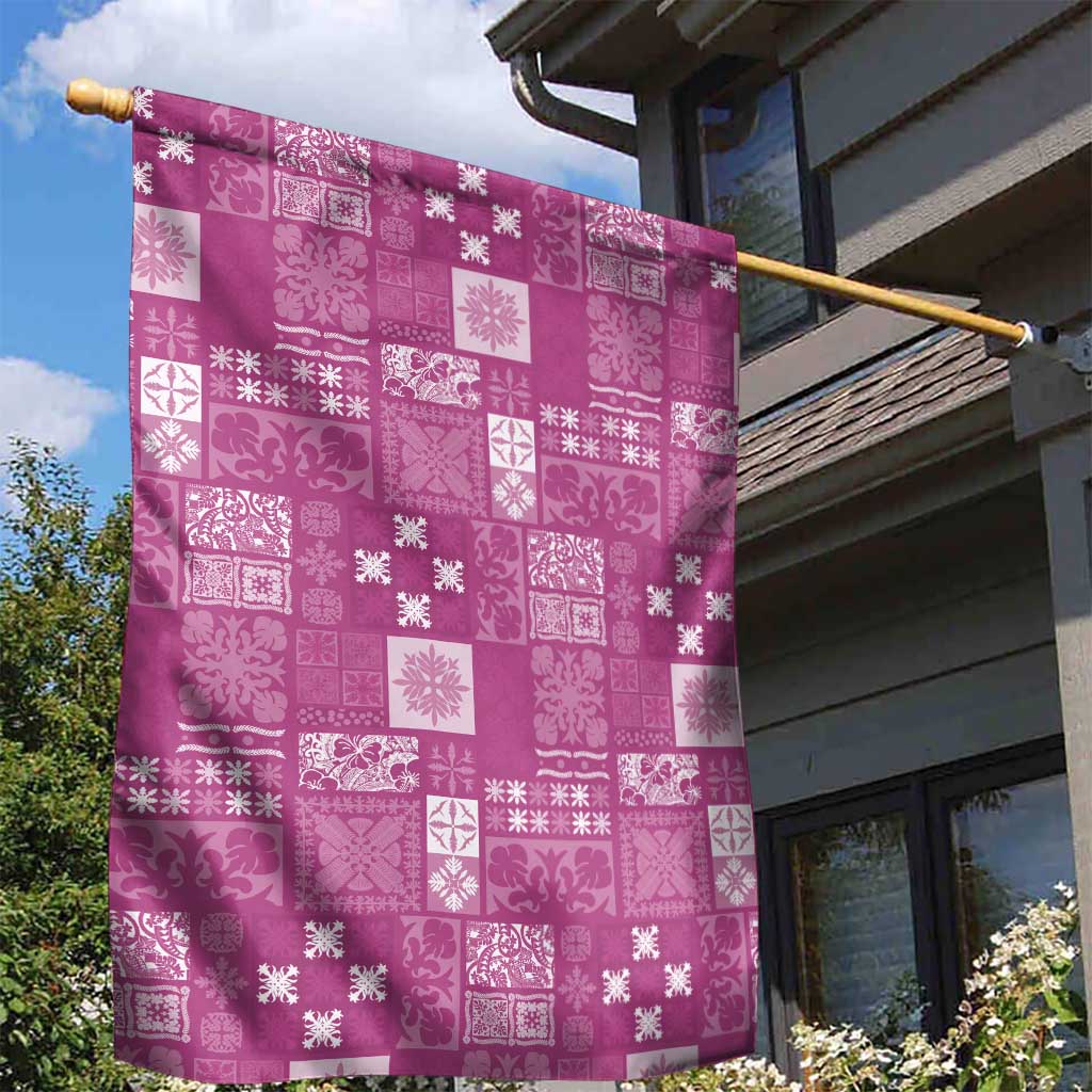 Vintage Hawaiian Quilting Patterns Garden Flag Pink Style Tribal Fabric Patchwork - Polynesian Pride