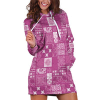 Vintage Hawaiian Quilting Patterns Hoodie Dress Pink Style Tribal Fabric Patchwork LT9 Pink - Polynesian Pride