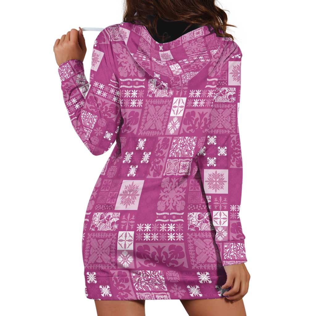 Vintage Hawaiian Quilting Patterns Hoodie Dress Pink Style Tribal Fabric Patchwork LT9 - Polynesian Pride