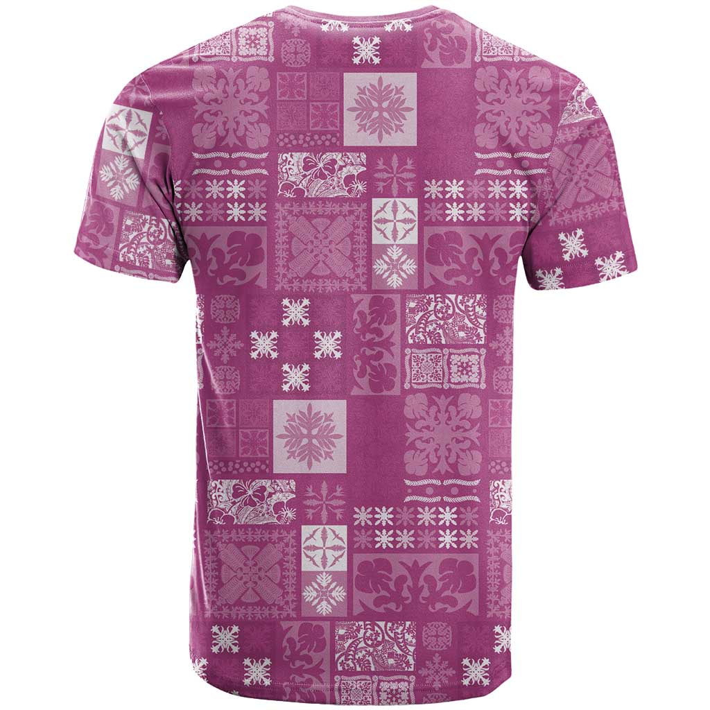 Vintage Hawaiian Quilting Patterns T Shirt Pink Style Tribal Fabric Patchwork - Polynesian Pride