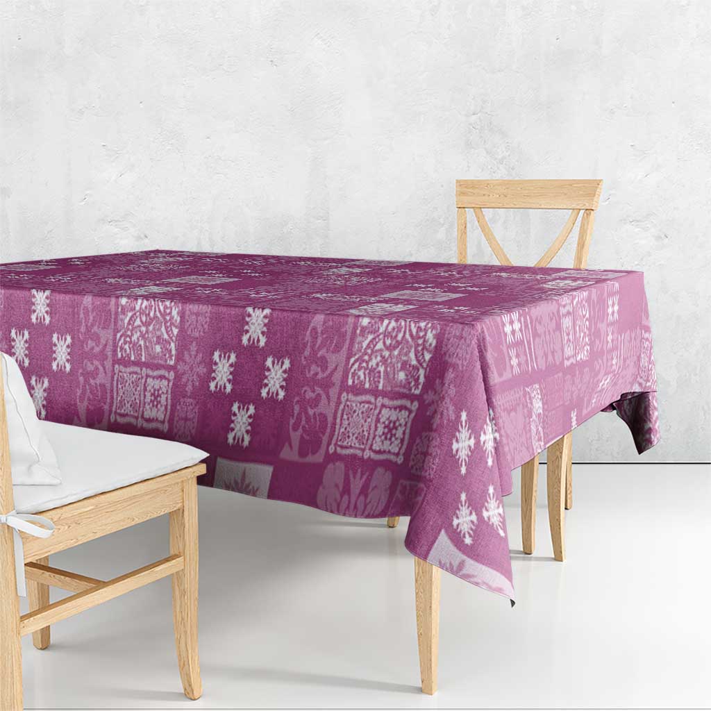 Vintage Hawaiian Quilting Patterns Tablecloth Pink Style Tribal Fabric Patchwork - Polynesian Pride