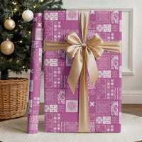 Vintage Hawaiian Quilting Patterns Wrapping Paper Pink Style Tribal Fabric Patchwork - Polynesian Pride