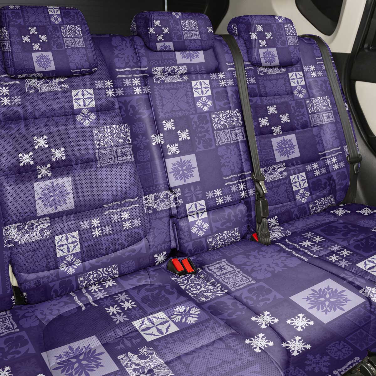 Vintage Hawaiian Quilting Patterns Back Car Seat Cover Purple Style Tribal Fabric Patchwork - Polynesian Pride