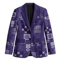 Vintage Hawaiian Quilting Patterns Blazer Purple Style Tribal Fabric Patchwork - Polynesian Pride