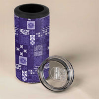Vintage Hawaiian Quilting Patterns 4 in 1 Can Cooler Tumbler Purple Style Tribal Fabric Patchwork - Polynesian Pride