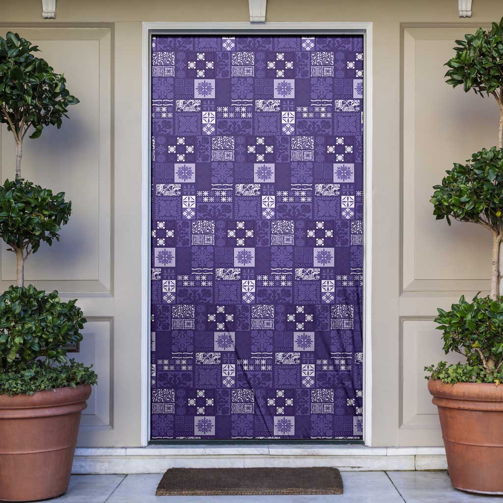 Vintage Hawaiian Quilting Patterns Door Cover Purple Style Tribal Fabric Patchwork - Polynesian Pride