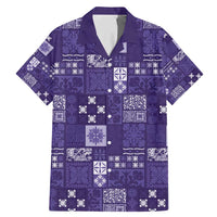 Vintage Hawaiian Quilting Patterns Family Matching Mermaid Dress and Hawaiian Shirt Purple Style Tribal Fabric Patchwork - Polynesian Pride