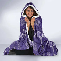 Vintage Hawaiian Quilting Patterns Hooded Blanket Purple Style Tribal Fabric Patchwork - Polynesian Pride