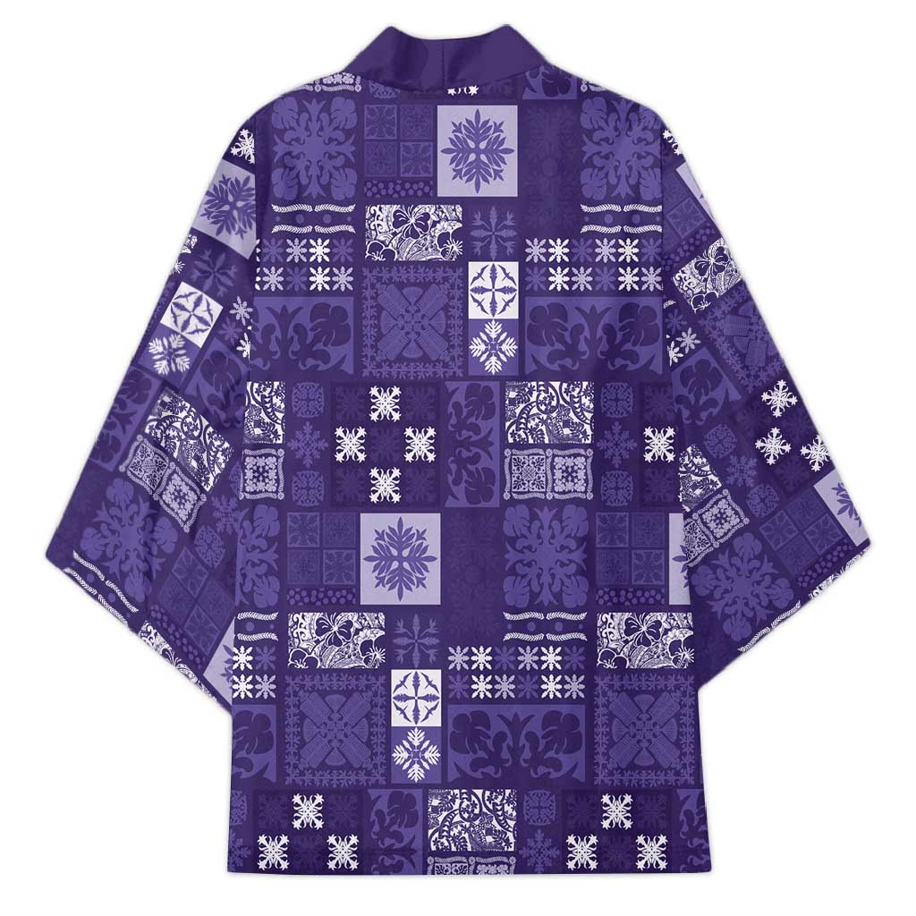 Vintage Hawaiian Quilting Patterns Kimono Purple Style Tribal Fabric Patchwork - Polynesian Pride