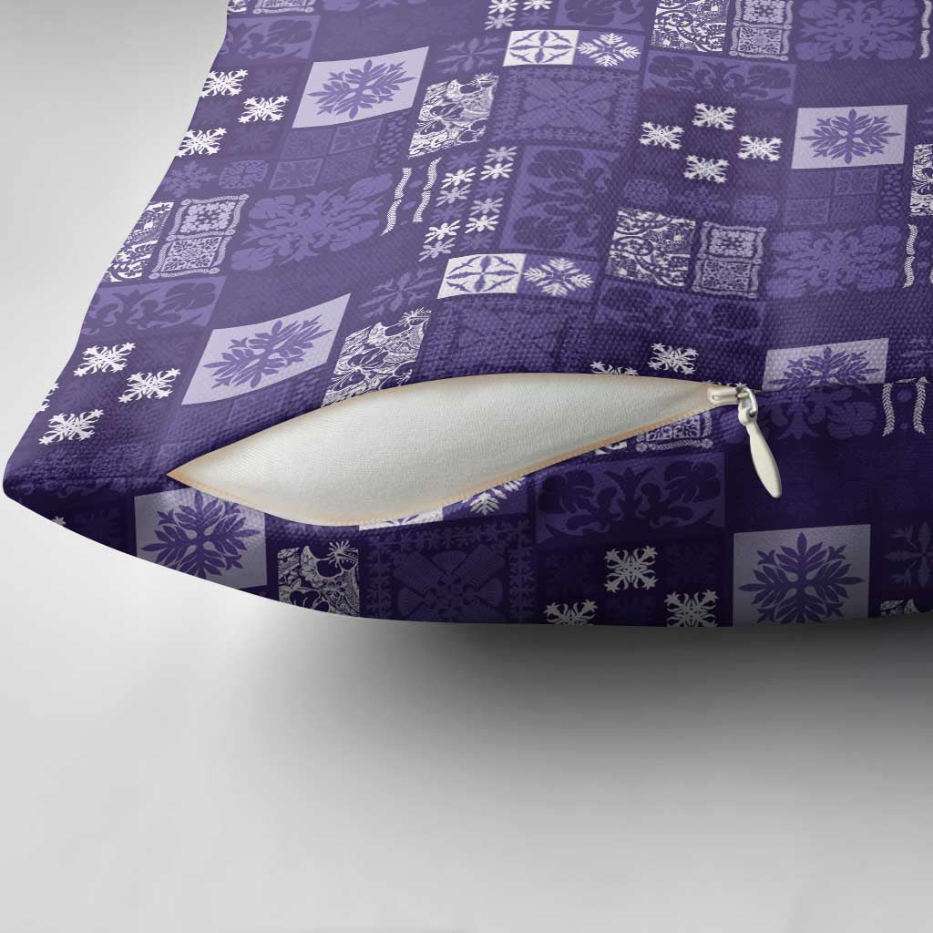 Vintage Hawaiian Quilting Patterns Pillow Cover Purple Style Tribal Fabric Patchwork - Polynesian Pride