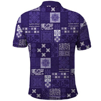 Vintage Hawaiian Quilting Patterns Polo Shirt Purple Style Tribal Fabric Patchwork - Polynesian Pride