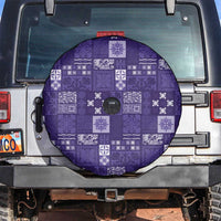 Vintage Hawaiian Quilting Patterns Spare Tire Cover Purple Style Tribal Fabric Patchwork - Polynesian Pride