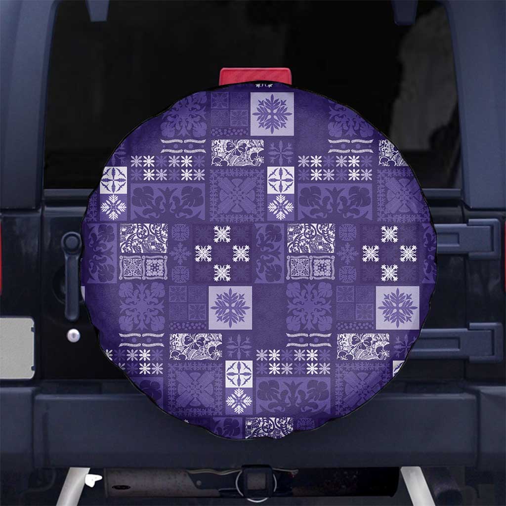 Vintage Hawaiian Quilting Patterns Spare Tire Cover Purple Style Tribal Fabric Patchwork - Polynesian Pride