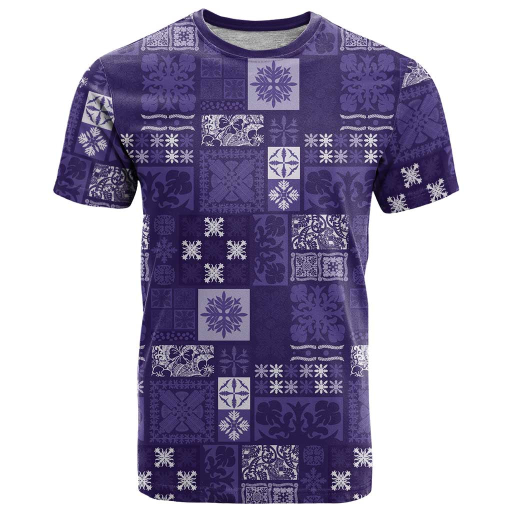 Vintage Hawaiian Quilting Patterns T Shirt Purple Style Tribal Fabric Patchwork - Polynesian Pride
