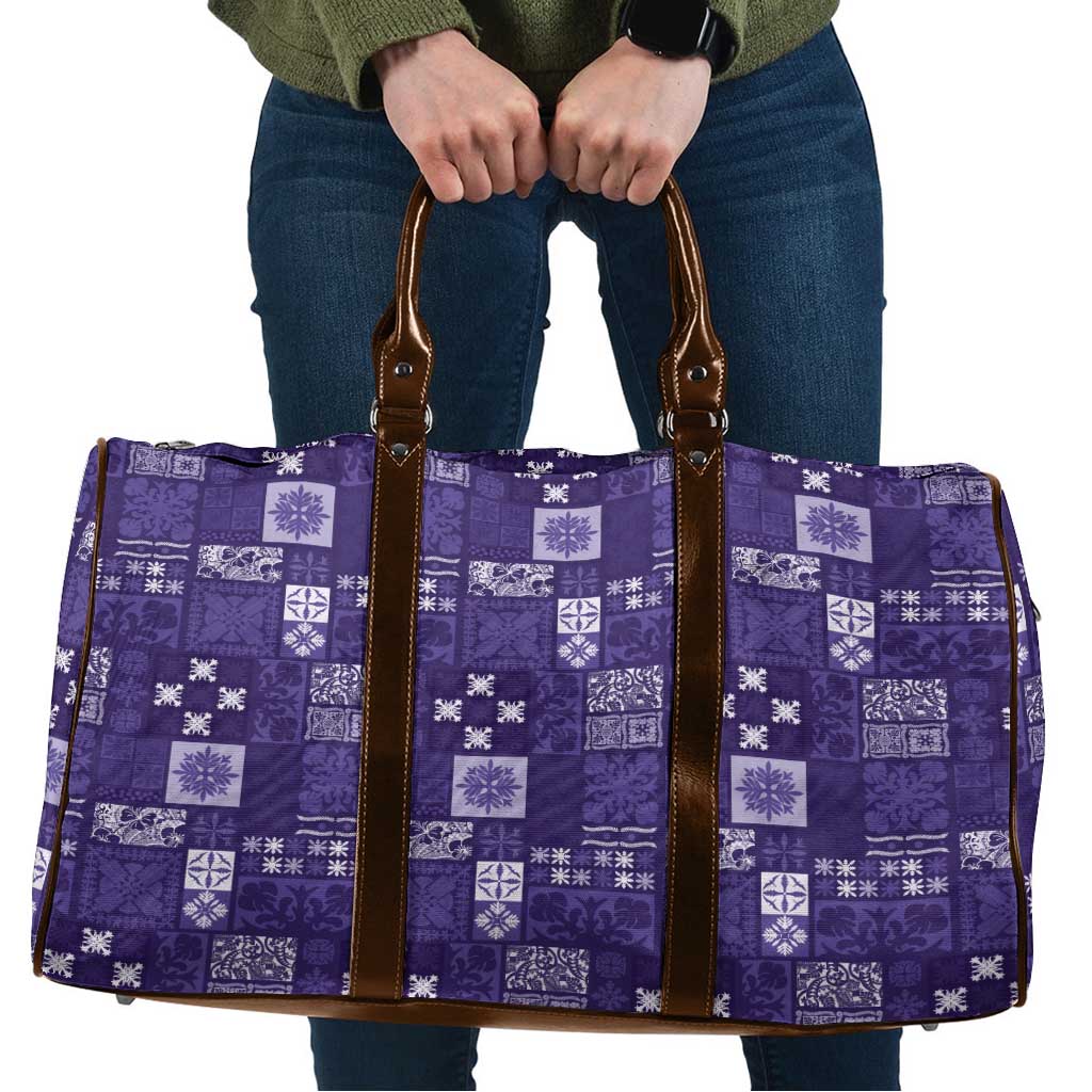 Vintage Hawaiian Quilting Patterns Travel Bag Purple Style Tribal Fabric Patchwork - Polynesian Pride