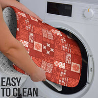 Vintage Hawaiian Quilting Patterns Bathroom Set Red Style Tribal Fabric Patchwork - Polynesian Pride