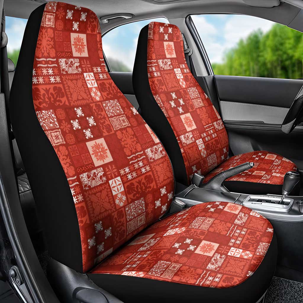 Vintage Hawaiian Quilting Patterns Car Seat Cover Red Style Tribal Fabric Patchwork - Polynesian Pride