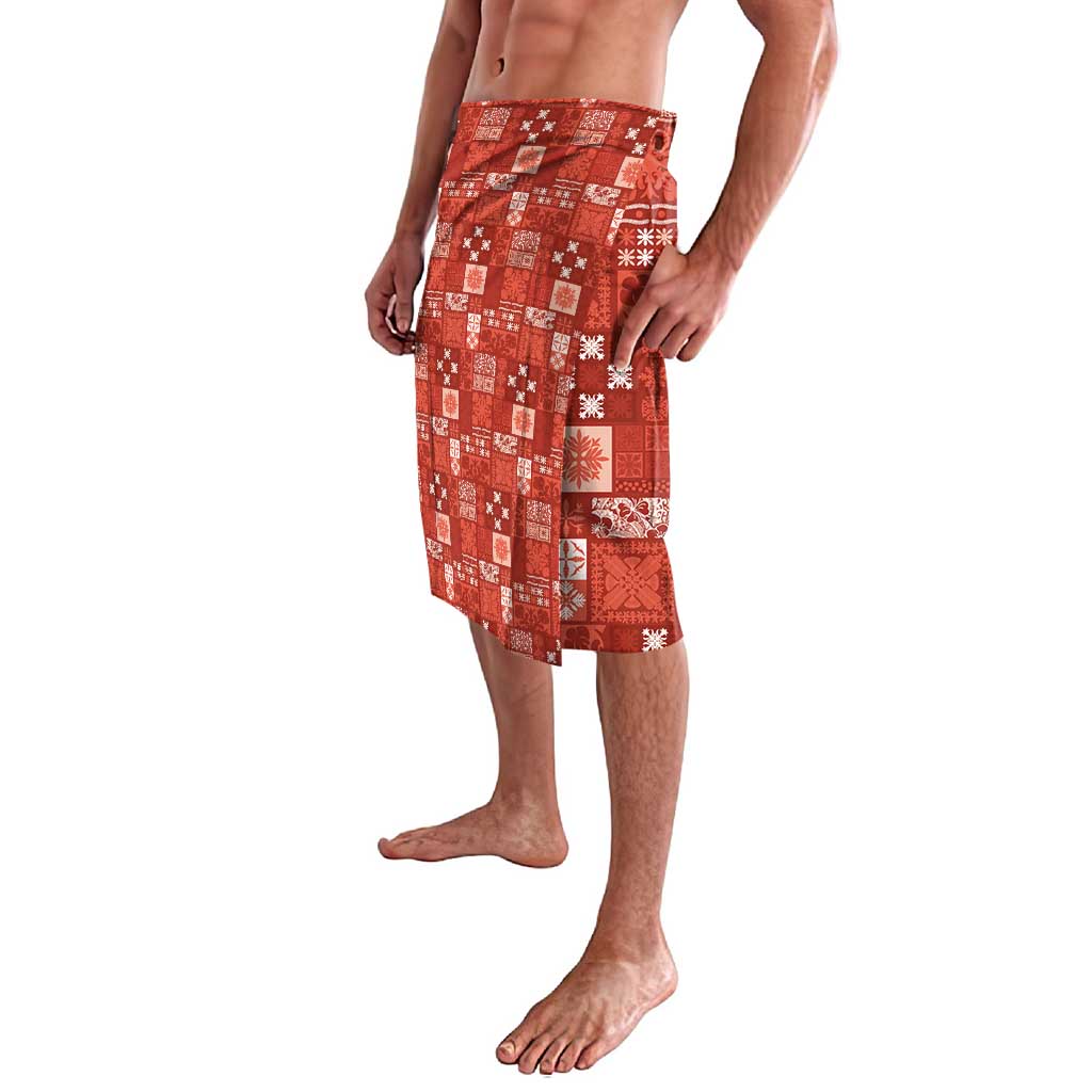 Vintage Hawaiian Quilting Patterns Lavalava Red Style Tribal Fabric Patchwork - Polynesian Pride