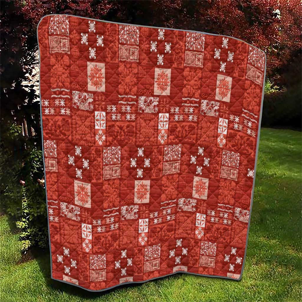 Vintage Hawaiian Quilting Patterns Quilt Red Style Tribal Fabric Patchwork - Polynesian Pride