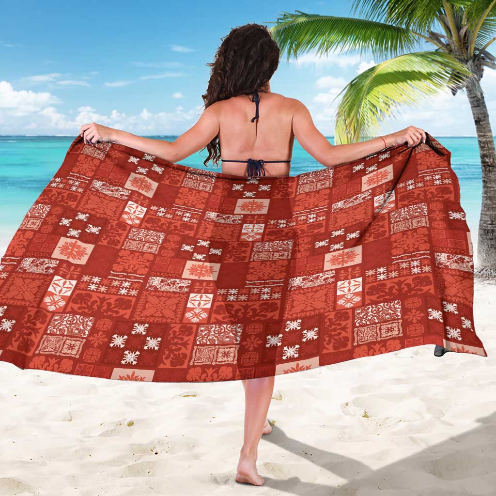 Vintage Hawaiian Quilting Patterns Sarong Red Style Tribal Fabric Patchwork - Polynesian Pride