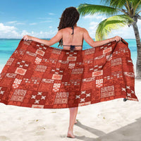 Vintage Hawaiian Quilting Patterns Sarong Red Style Tribal Fabric Patchwork - Polynesian Pride