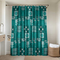 Vintage Hawaiian Quilting Patterns Bathroom Set Turquoise Style Tribal Fabric Patchwork - Polynesian Pride