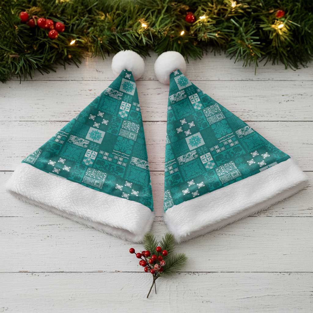 Vintage Hawaiian Quilting Patterns Christmas Santa Hat Turquoise Style Tribal Fabric Patchwork - Polynesian Pride