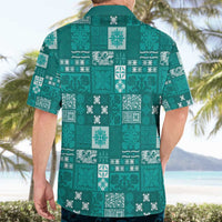 Vintage Hawaiian Quilting Patterns Hawaiian Shirt Turquoise Style Tribal Fabric Patchwork - Polynesian Pride