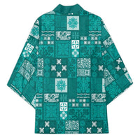 Vintage Hawaiian Quilting Patterns Kimono Turquoise Style Tribal Fabric Patchwork - Polynesian Pride