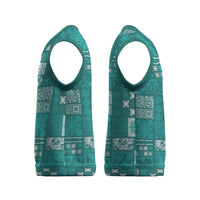 Vintage Hawaiian Quilting Patterns Christmas Knitted V-Neck Vest Turquoise Style Tribal Fabric Patchwork - Polynesian Pride