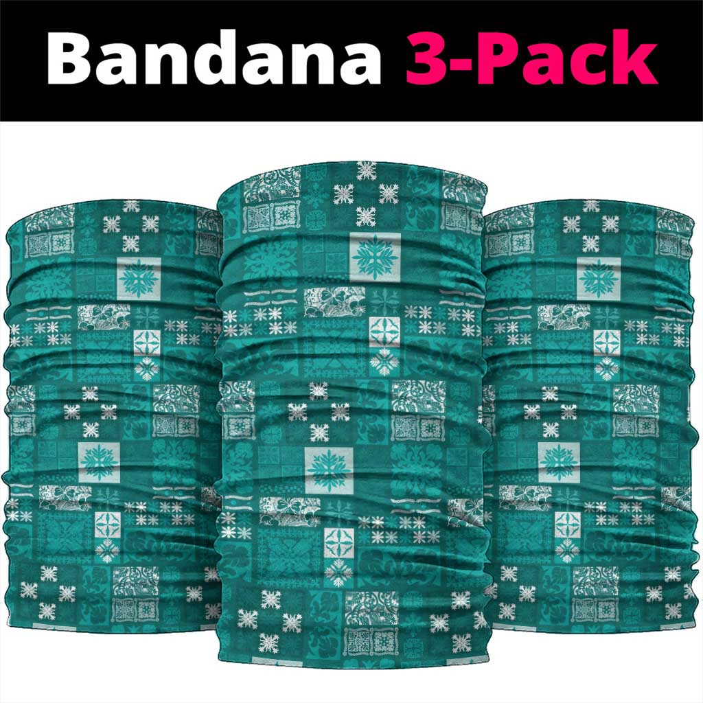 Vintage Hawaiian Quilting Patterns Neck Gaiter Turquoise Style Tribal Fabric Patchwork - Polynesian Pride