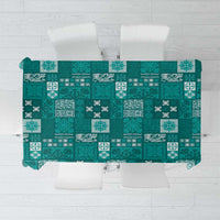 Vintage Hawaiian Quilting Patterns Tablecloth Turquoise Style Tribal Fabric Patchwork - Polynesian Pride
