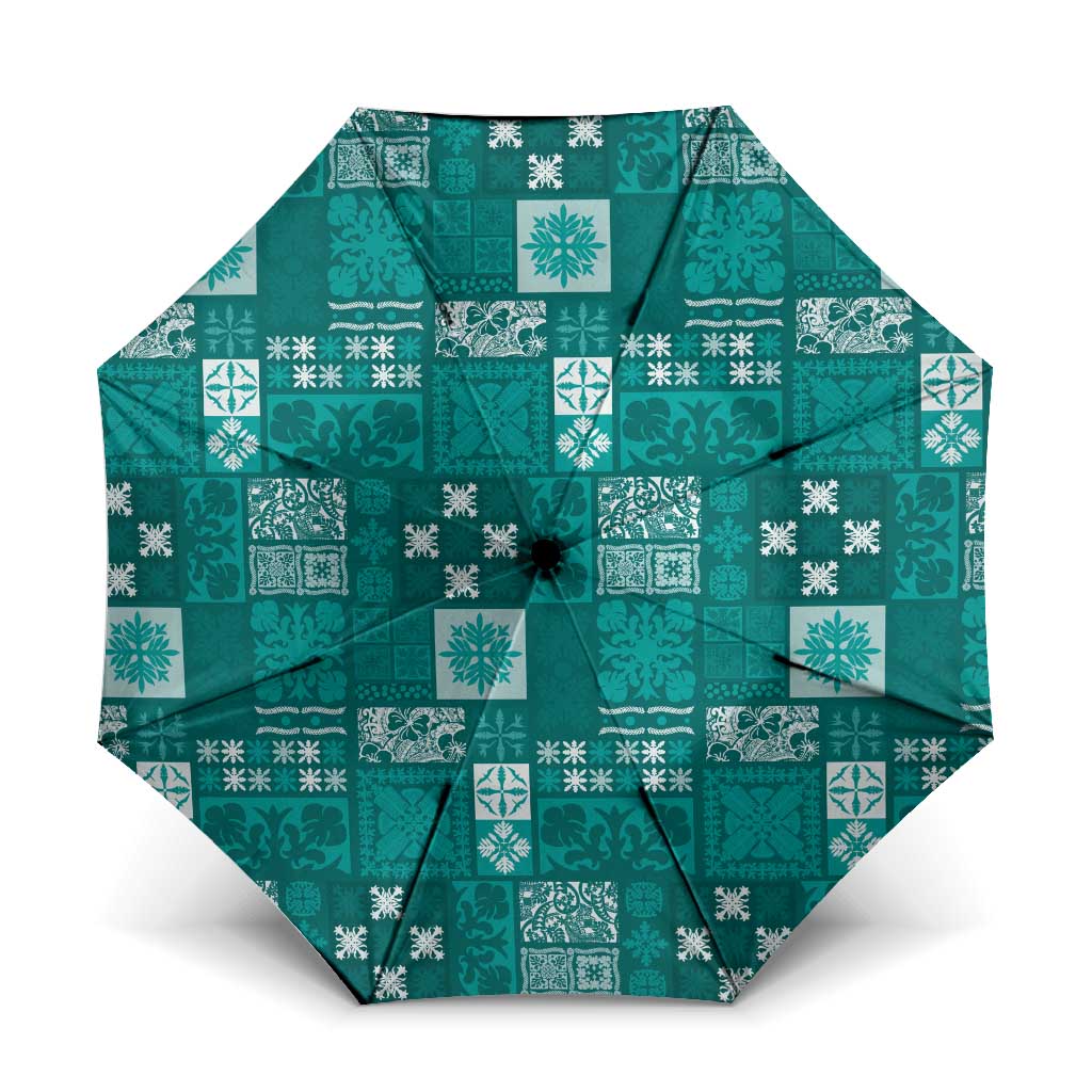 Vintage Hawaiian Quilting Patterns Umbrella Turquoise Style Tribal Fabric Patchwork - Polynesian Pride
