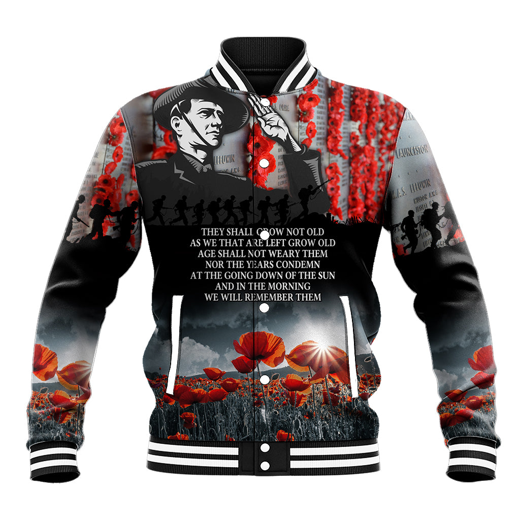 ANZAC DAY Heroes Of The Gallipoli Baseball Jacket LT9 Unisex Black - Polynesian Pride