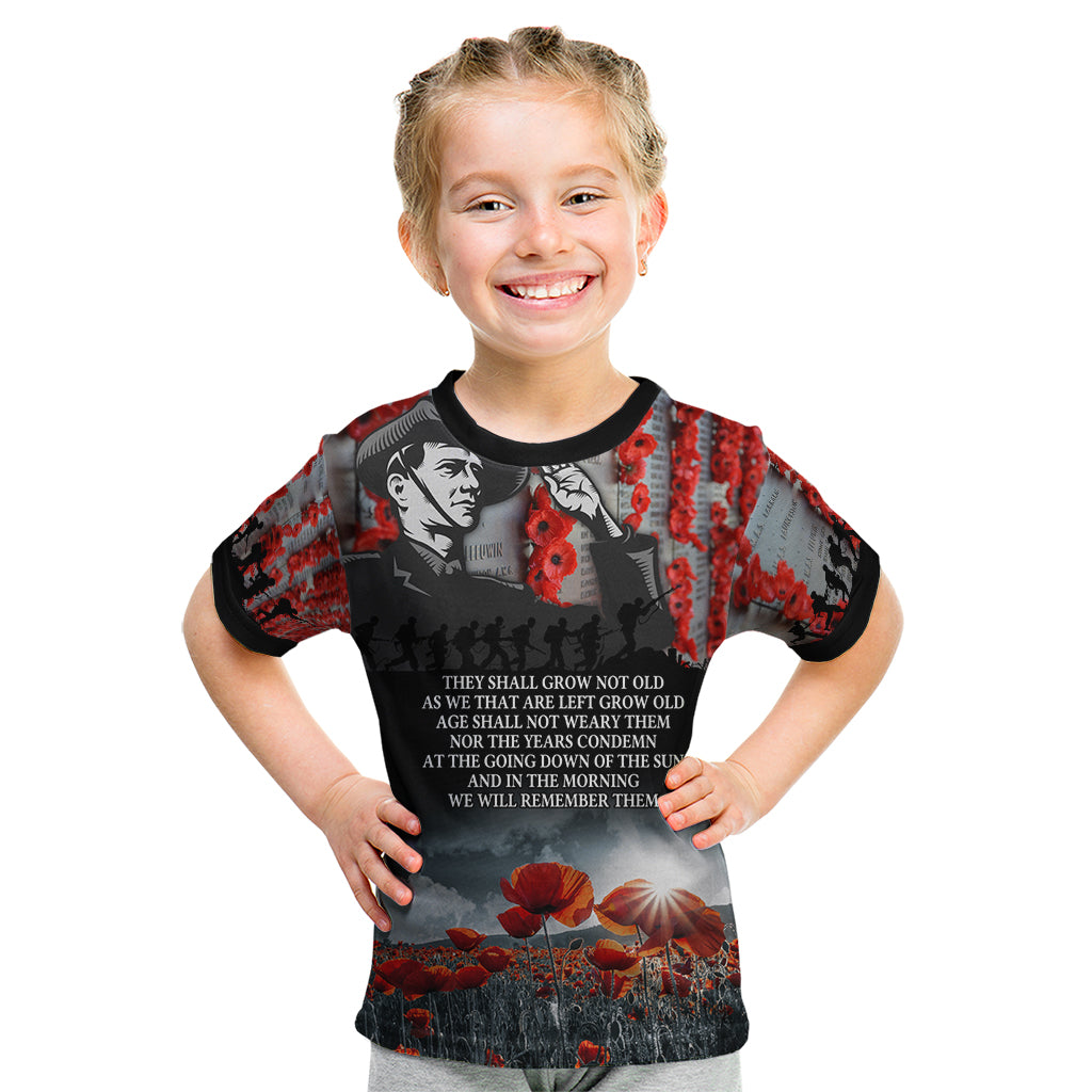 ANZAC DAY Heroes Of The Gallipoli Kid T Shirt LT9 Black - Polynesian Pride