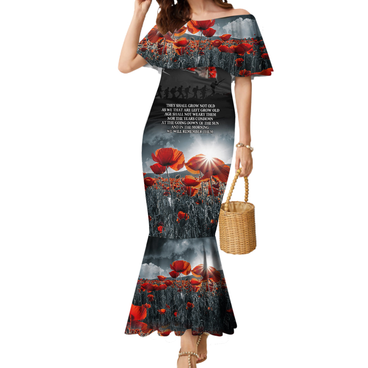 ANZAC DAY Heroes Of The Gallipoli Mermaid Dress LT9 Women Black - Polynesian Pride