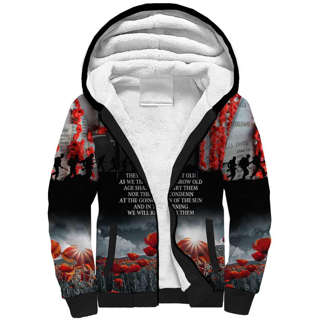 ANZAC DAY Heroes Of The Gallipoli Sherpa Hoodie LT9 Unisex Black - Polynesian Pride